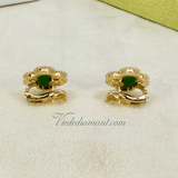 Van Cleef & Arpels Vintage Alhambra Earrings Yellow Gold Malachite