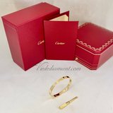 Cartier Love Bracelet Yellow Gold Size 17 4 Diamond
