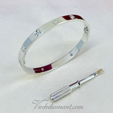 Cartier Love Bracelet White Gold Size 18 4 Diamond
