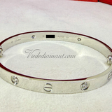 Cartier Love Bracelet White Gold Size 18 4 Diamond