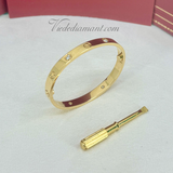 Cartier Love Bracelet Yellow Gold Size 16 4 Diamond
