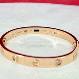 Cartier Love Bracelet Rose Gold Size 15 4 Diamond