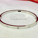 Cartier Love Bracelet White Gold Size 17 SM 6 Diamond