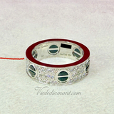 Cartier Love Ring White Gold Size 53 Pave Diamond