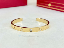 Cartier Love Cuff Bracelet Yellow Gold Size 17 1 Diamond