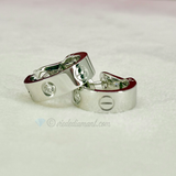 Cartier Love Hoop Earrings White Gold 1 Diamond