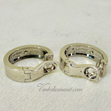 Cartier Love Hoop Earrings White Gold 1 Diamond
