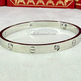 Cartier Love Bracelet White Gold Size 19 4 Diamond
