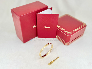 Cartier Love Bracelet Yellow Gold Size 18 4 Diamond