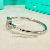 Tiffany & Co T Wire Wide White Gold Diamonds Medium