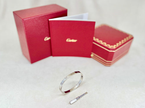 Cartier Love Bracelet White Gold Size 18