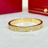 Cartier Love Bracelet Yellow Gold Size 16 Pave Diamond