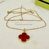 Van Cleef Arpels Magic Alhambra Necklace Carnelian Yellow Gold 35”