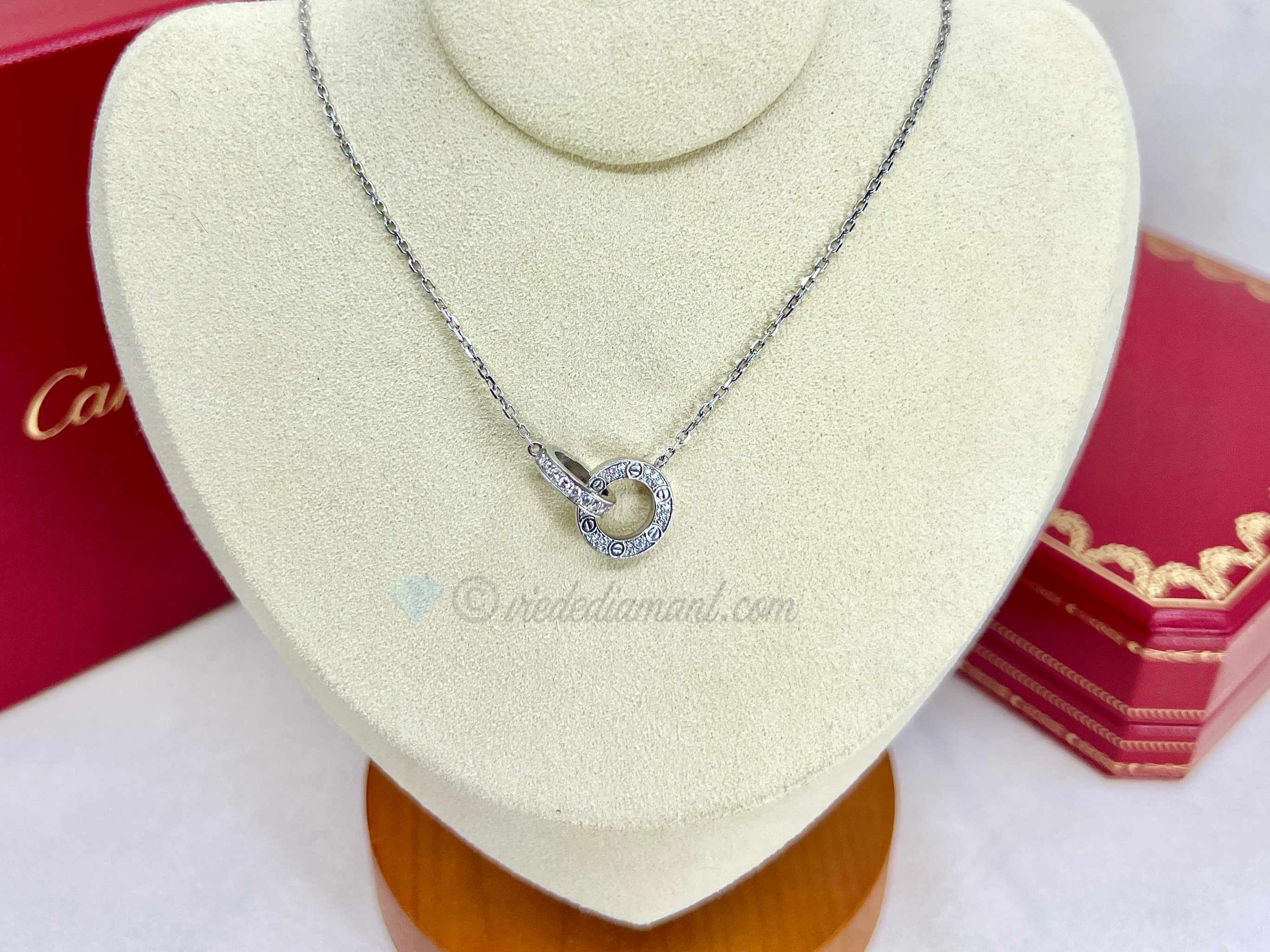Cartier Love Necklace Diamond Pave CARTIER “Baby Love” Necklace In