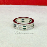 Cartier Love Ring White Gold Size 53 Pave Diamond