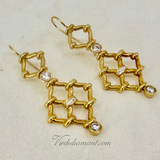 Verdura Kensington Drop Diamond Earrings Yellow Gold