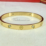 Cartier Love Bracelet Yellow Gold Size 16 4 Diamond