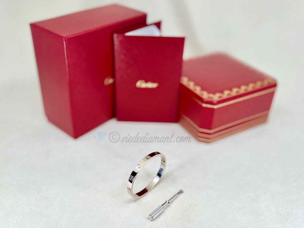 Cartier Love Bracelet White Gold Size 15