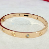 Cartier Love Bracelet Rose Gold Size 17 4 Diamond
