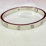 Cartier Love Bracelet White Gold Size 17 4 Diamond