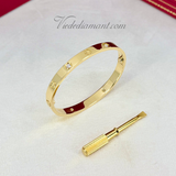 Cartier Love Bracelet Yellow Gold Size 17 4 Diamond