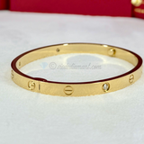 Cartier Love Bracelet Medium Yellow Gold Size 17 4 Diamond