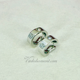 Cartier Love Hoop Earrings White Gold 1 Diamond