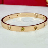 Cartier Love Bracelet Rose Gold Size 18 10 Rainbow Gemstone