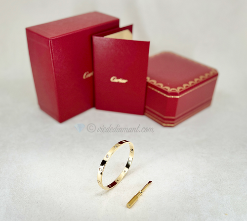 Cartier Love Bracelet Yellow Gold Size 19 10 Diamond