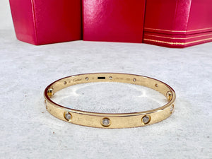 Cartier Love Bracelet Yellow Gold Size 19 10 Diamond