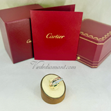 Cartier Trinity Ring Multi Tone Gold Half Pave Diamond Size 55