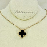 Van Cleef Arpels Vintage Alhambra Necklace Onyx Yellow Gold
