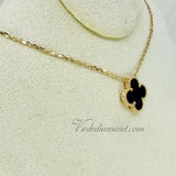 Van Cleef Arpels Vintage Alhambra Necklace Onyx Yellow Gold