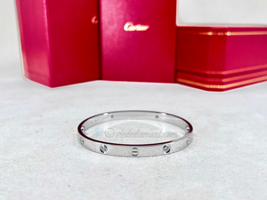 Cartier Love Bracelet White Gold Size 19 4 Diamond