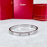 Cartier Love Bracelet White Gold Size 19 4 Diamond