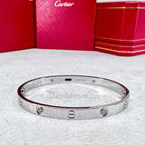 Cartier Love Bracelet White Gold Size 19 4 Diamond