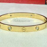 Cartier Love Bracelet Yellow Gold Size 16 4 Diamond