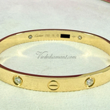 Cartier Love Bracelet Yellow Gold Size 16 4 Diamond