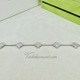 Van Cleef Arpels Vintage Alhambra 5 Motif MOP Bracelet White Gold