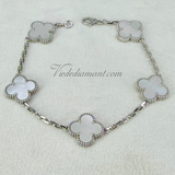 Van Cleef Arpels Vintage Alhambra 5 Motif MOP Bracelet White Gold