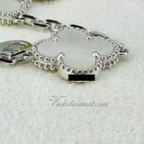 Van Cleef Arpels Vintage Alhambra 5 Motif MOP Bracelet White Gold