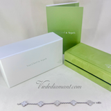 Van Cleef Arpels Vintage Alhambra 5 Motif MOP Bracelet White Gold