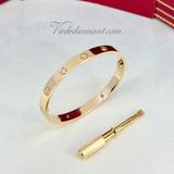 Cartier Love Bracelet Rose Gold Size 17 4 Diamond