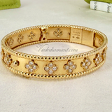 Van Cleef Arpels Perlée Clover Diamonds Bracelet Rose Gold Small