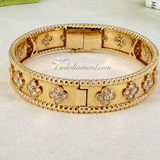 Van Cleef Arpels Perlée Clover Diamonds Bracelet Rose Gold Small