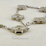 Van Cleef Arpels Vintage Alhambra 5 Motif Guilloché Bracelet White Gold