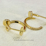 Cartier Juste Un Clou Earrings Yellow Gold Pave Diamond