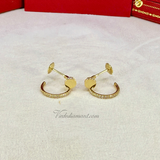 Cartier Juste Un Clou Earrings Yellow Gold Pave Diamond