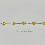 Van Cleef Arpels Vintage Alhambra 5 Motif Guilloché Bracelet Yellow Gold