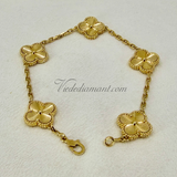 Van Cleef Arpels Vintage Alhambra 5 Motif Guilloché Bracelet Yellow Gold